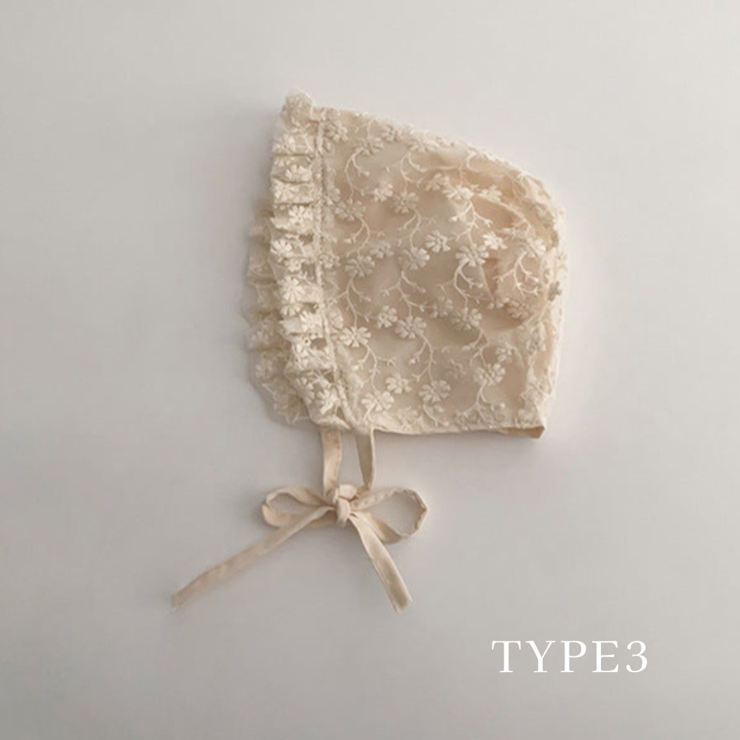 カントリーレースベビーボンネット(5type)