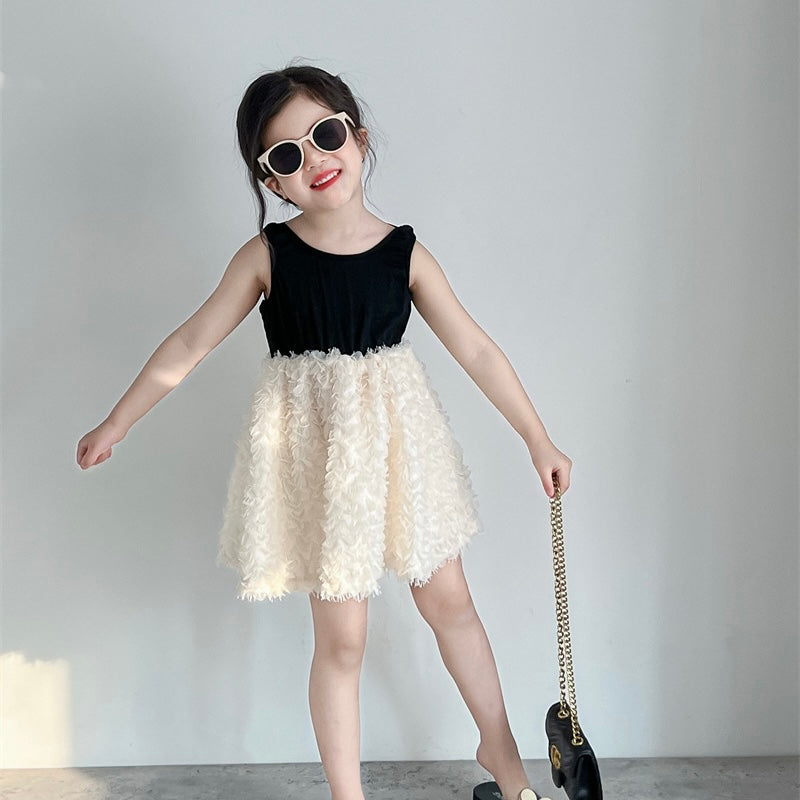 バックリボン切り替えドレス