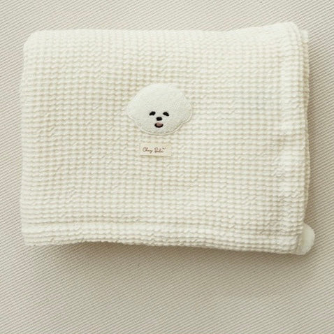 コットンワッフルブランケット(4color)