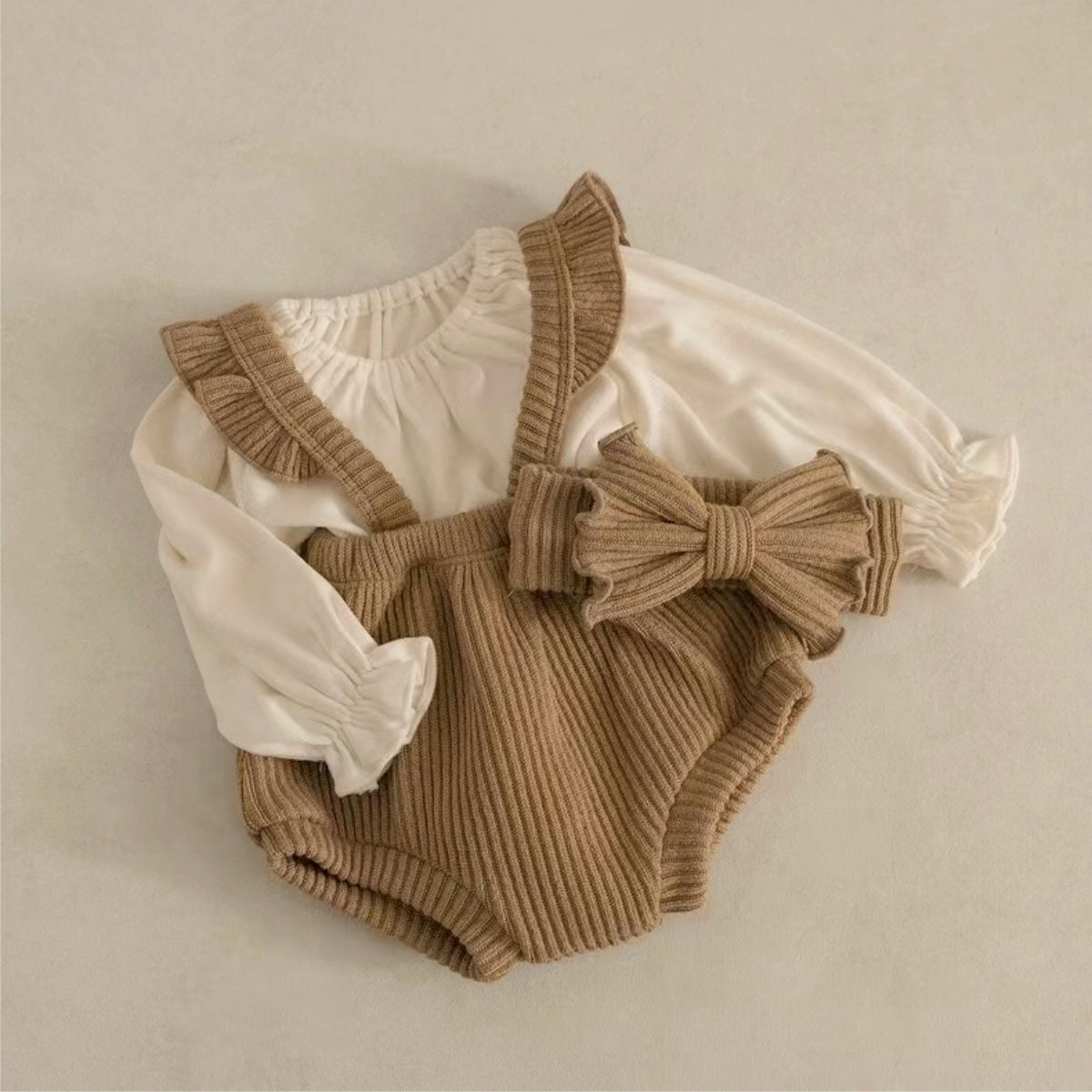 ショルダーフリルリブパンツ(4color)