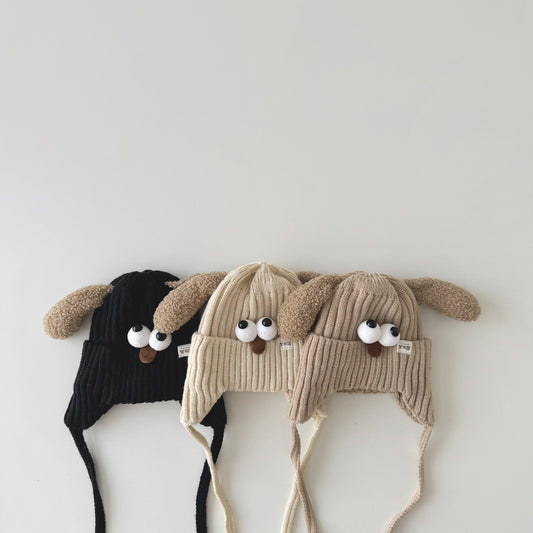 【即納】わんわんキョロニット帽子(3color)