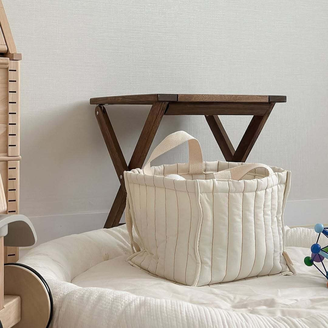 ナチュラルキルティングベビーバスケット(2size)