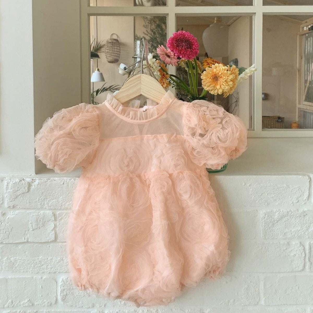 フラワーローズチュールワンピース(2color)