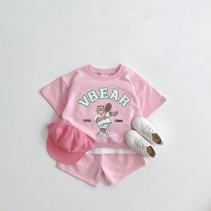 テニスくまさんプリントセットアップ(4color)