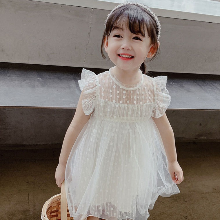 【再入荷】スカラップスリーブドレス2color