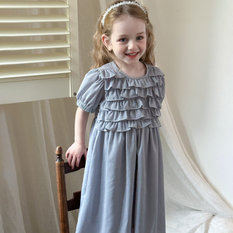 フリルライトグレーワンピース