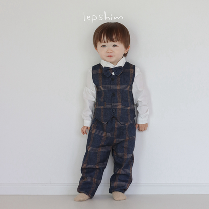 [即納]セレモニーチェックフォーマルセットアップ