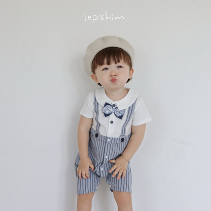 サロペットデザインロンパース