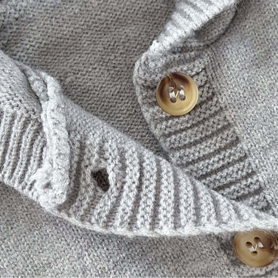 くま耳フードニットロンパース(3color)