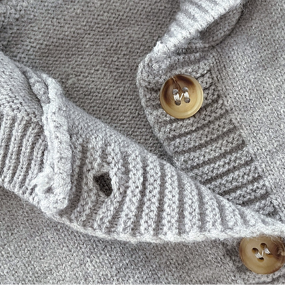 くま耳フードニットロンパース(3color)