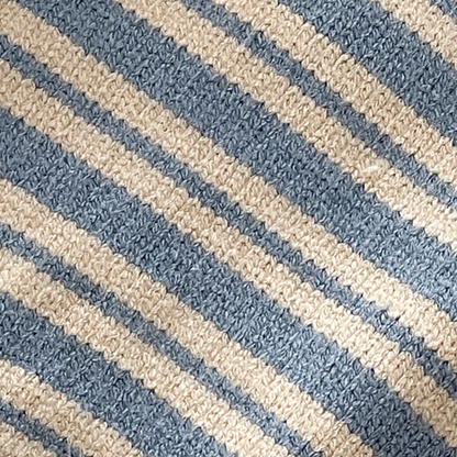 こっくりブルーニットボーダーロンパース