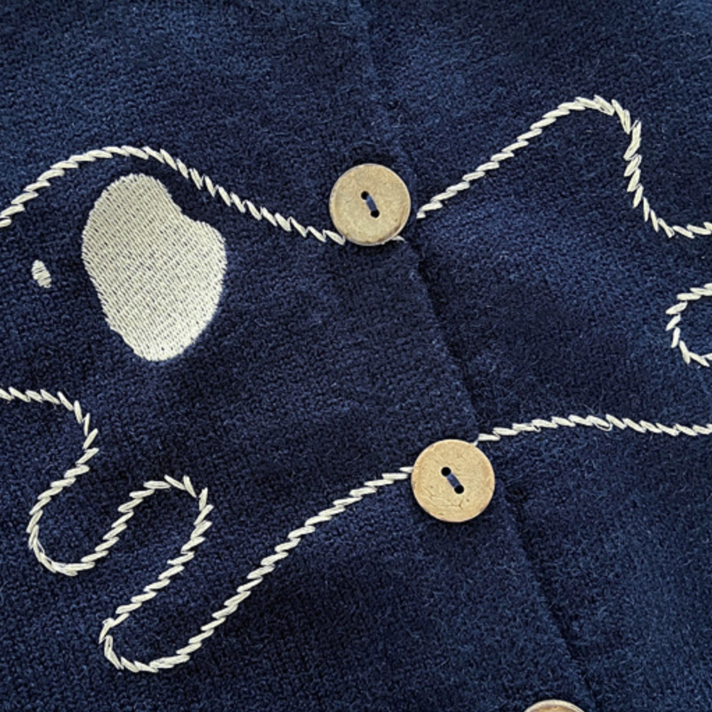 ステッチドッグニットカーディガン(2color)