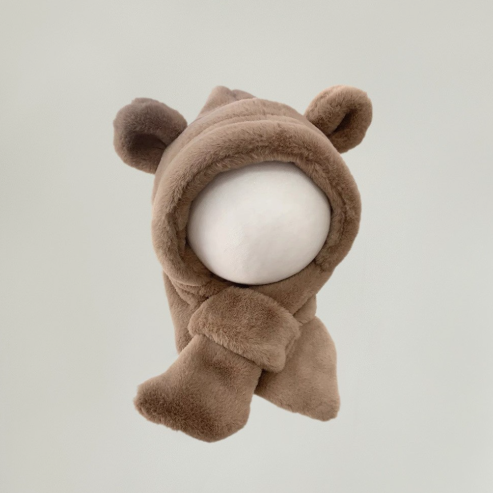 🅽🅴🆆 くまさんファーフードマフラー(4color)