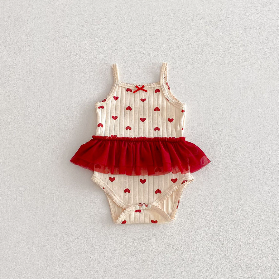 🅽🅴🆆 [3color / 66-90]ラブリーベビーサマーキャミロンパース