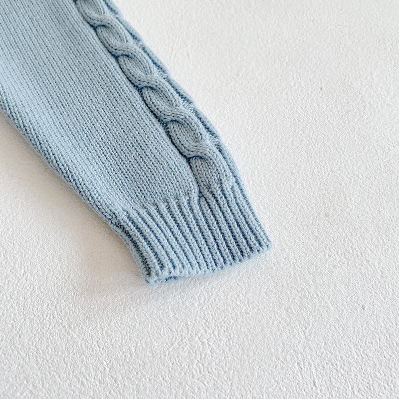 ブルーセーラーニットロンパース