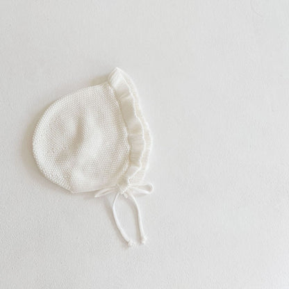 ベビーホワイトニットボンネット
