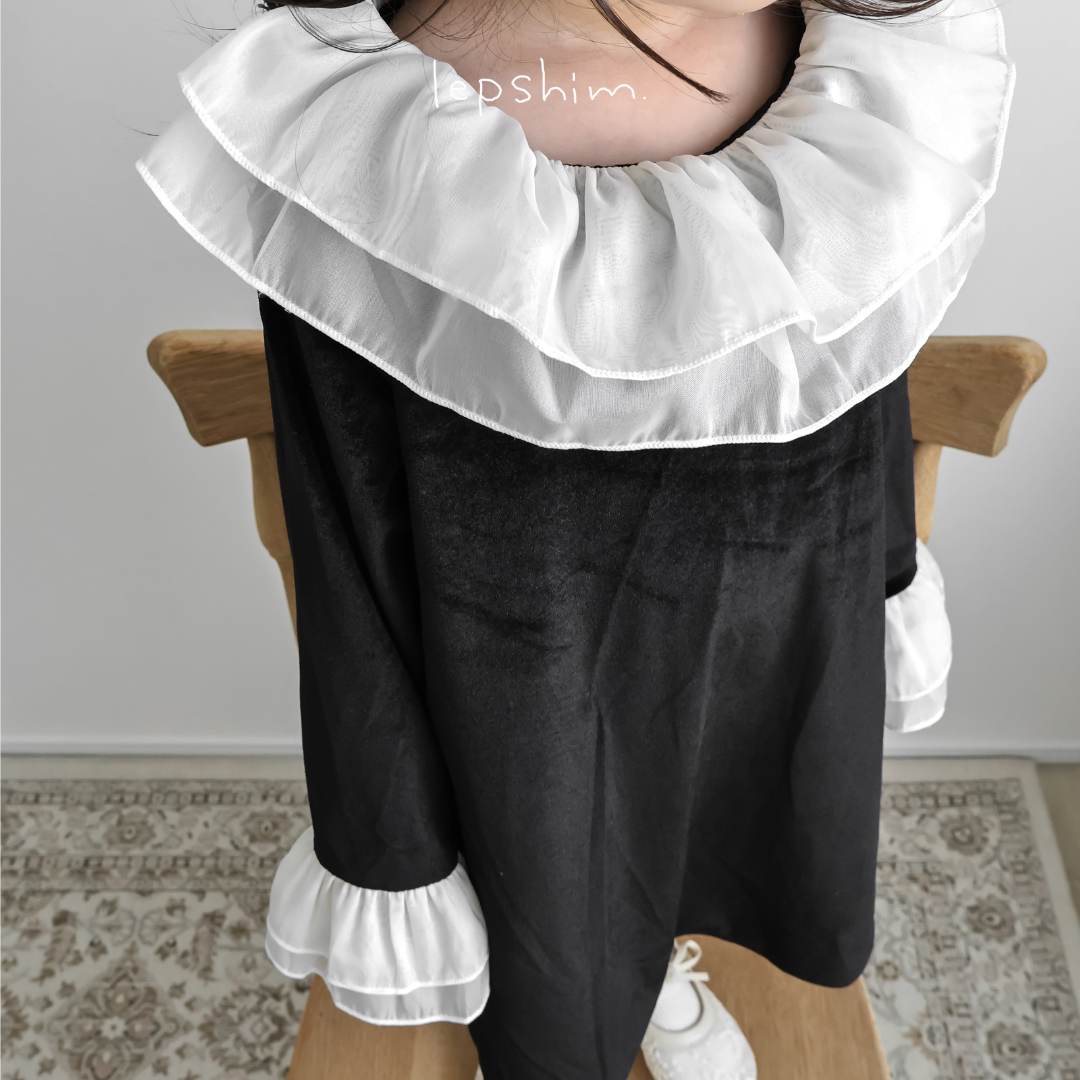 [即納]セレモニーブラックフリルワンピース