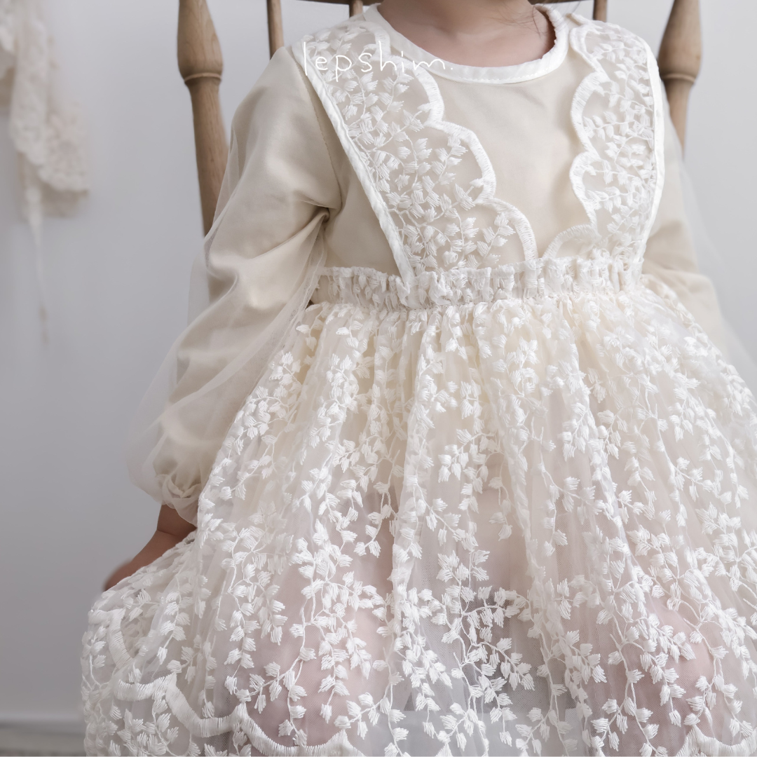 フリルレースチュールワンピース