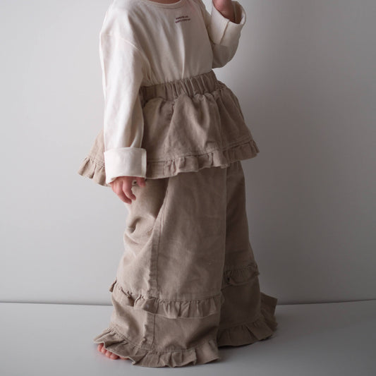 🅽🅴🆆 [2color / 80-130] カジュアルフリルスカートパンツ