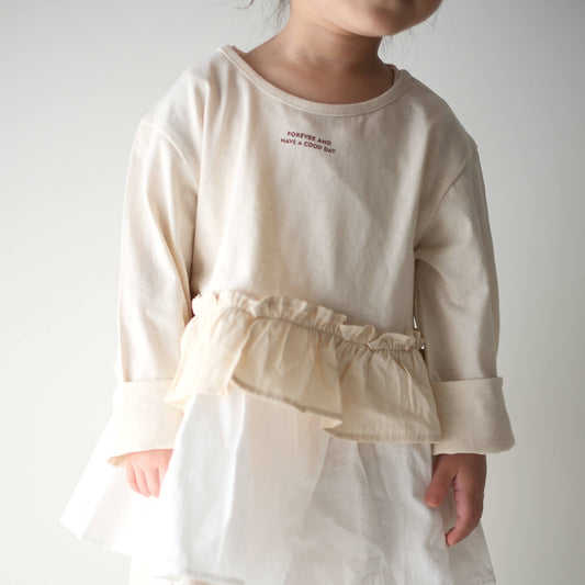 🅽🅴🆆 [2color / 80-130] ダブルフリルロングスリーブシャツ