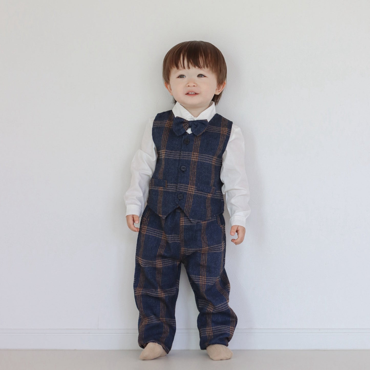 [即納]セレモニーチェックフォーマルセットアップ