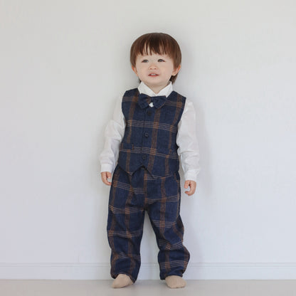 [即納]セレモニーチェックフォーマルセットアップ