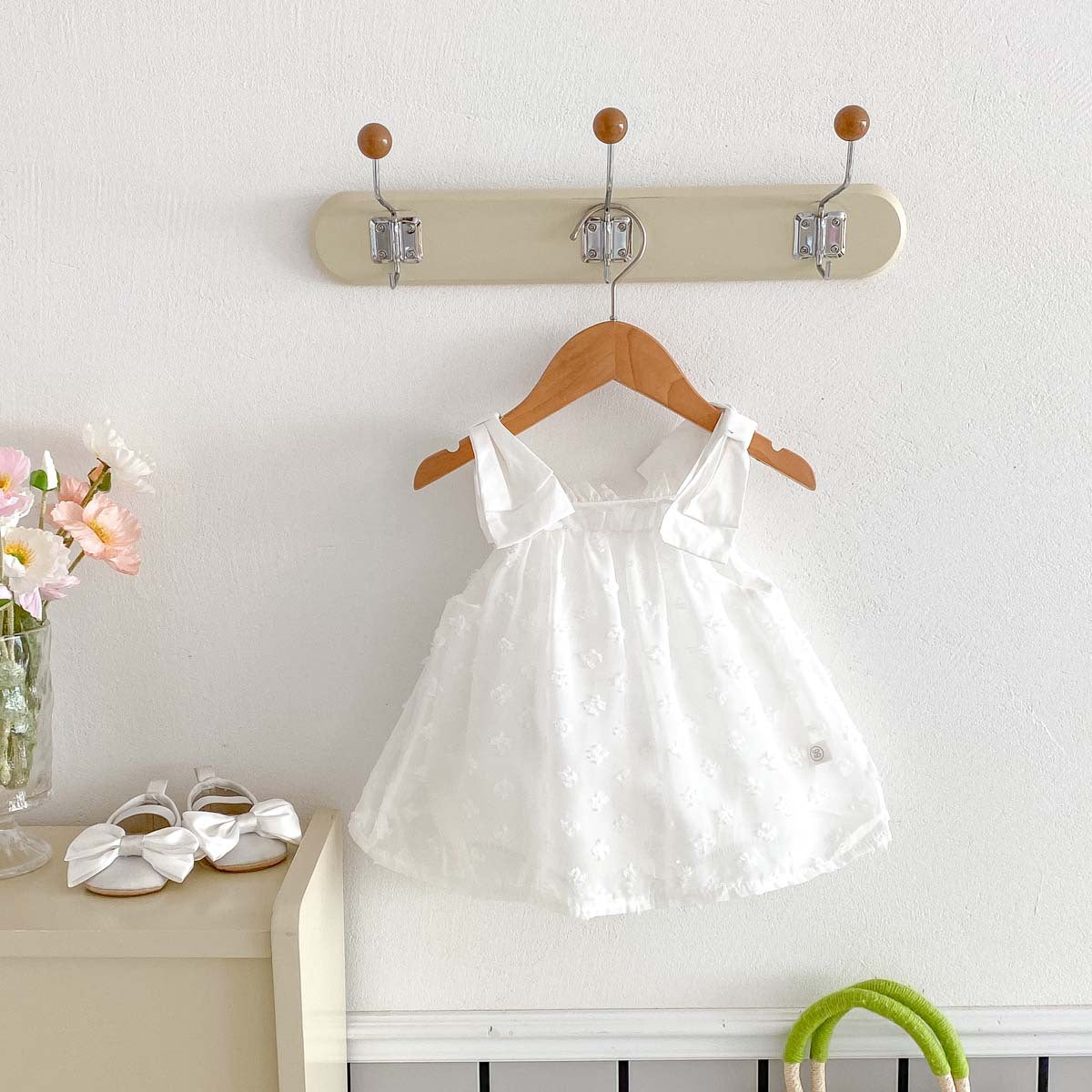 ショルダーリボンチュールロンパース(2color)