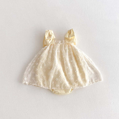 ショルダーリボンチュールロンパース(2color)