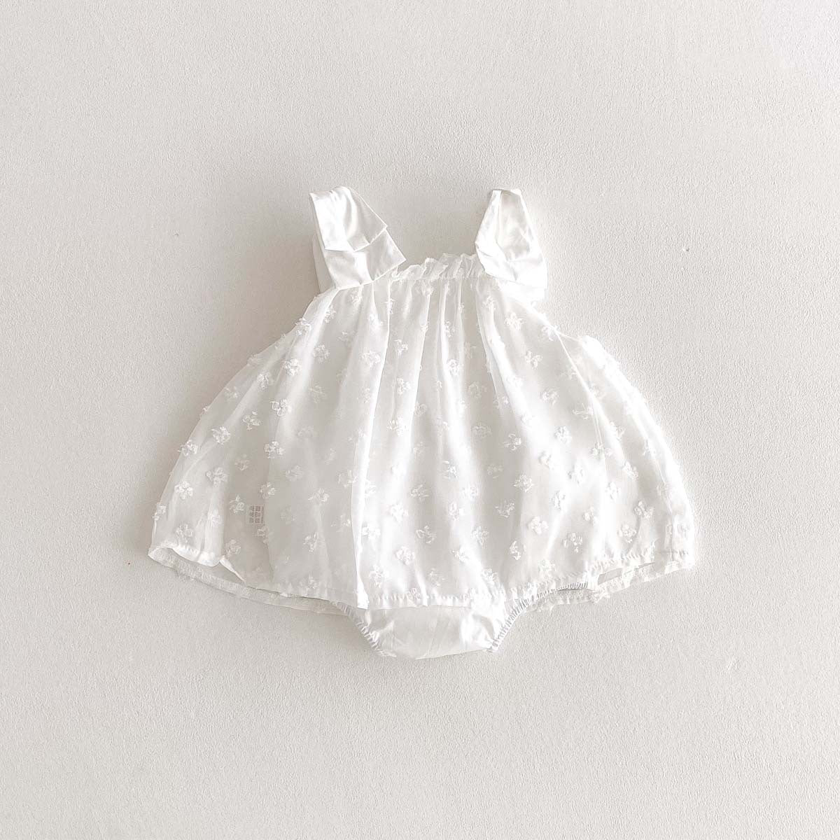 ショルダーリボンチュールロンパース(2color)