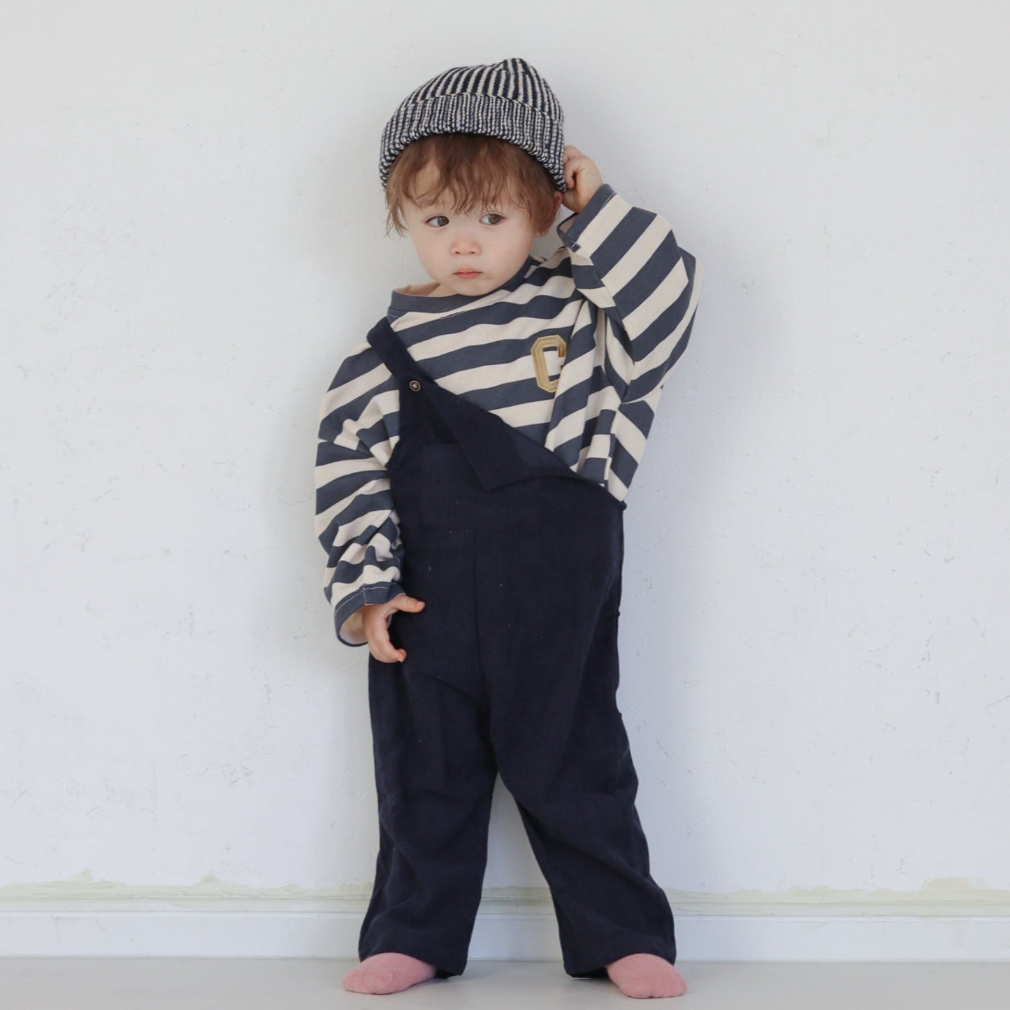 [3color / 66-100] コーデュロイこっくりサロペット