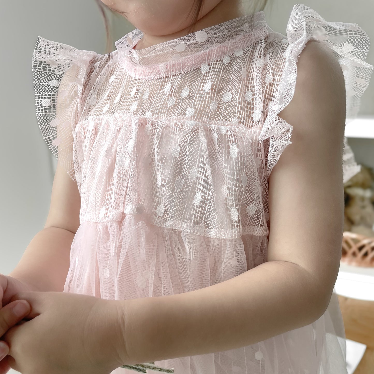 【再入荷】スカラップスリーブドレス2color