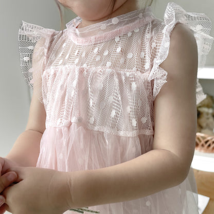 【再入荷】スカラップスリーブドレス2color