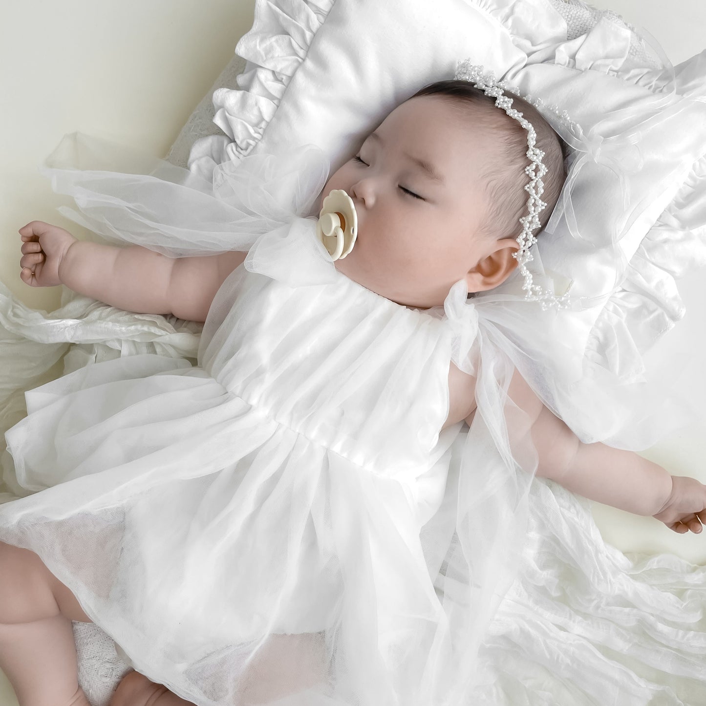 【再入荷】フェミニンチュールドレスロンパース2color