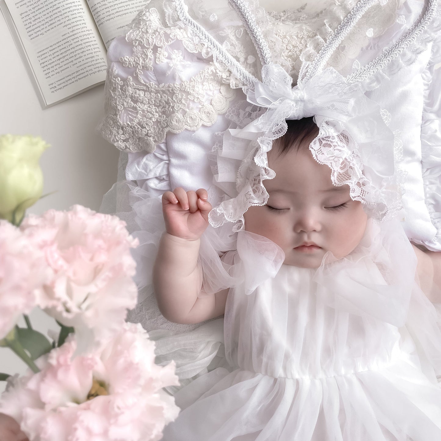 【再入荷】フェミニンチュールドレスロンパース2color