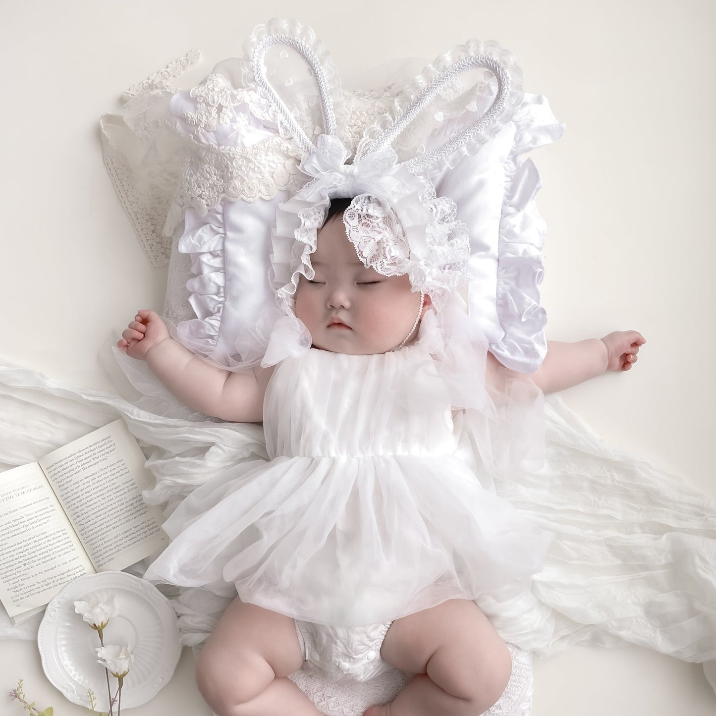 【再入荷】フェミニンチュールドレスロンパース2color