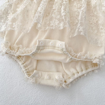 フローラル刺繍プリンスロンパース