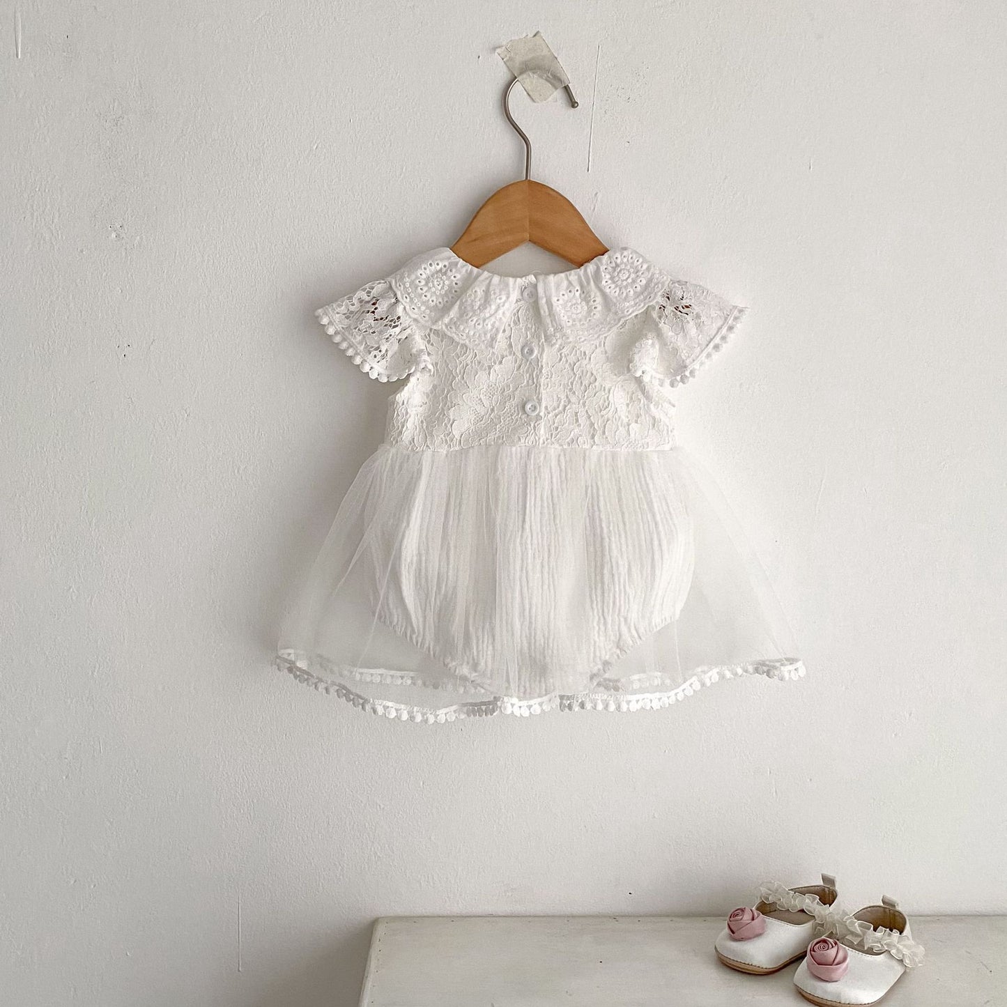 ヨーロピアンレースサマードレスロンパース