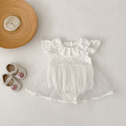 ヨーロピアンレースサマードレスロンパース