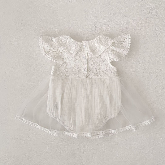 ヨーロピアンレースサマードレスロンパース