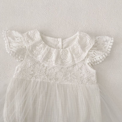 ヨーロピアンレースサマードレスロンパース