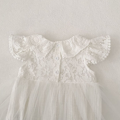 ヨーロピアンレースサマードレスロンパース