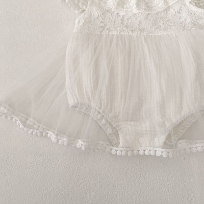 ヨーロピアンレースサマードレスロンパース