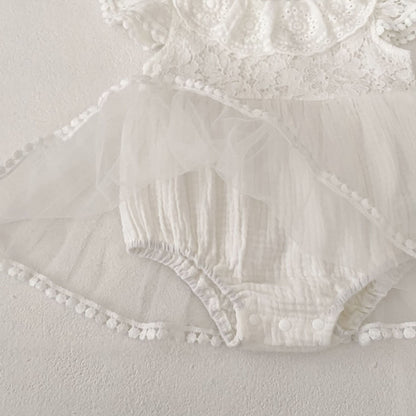 ヨーロピアンレースサマードレスロンパース