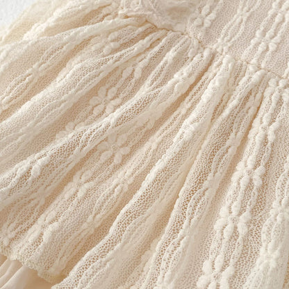 ナチュラル刺繍フリルサマーロンパース