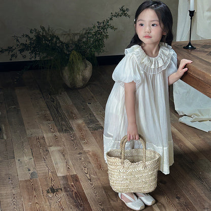 ヨーロピアンパフレースドレス(2color)