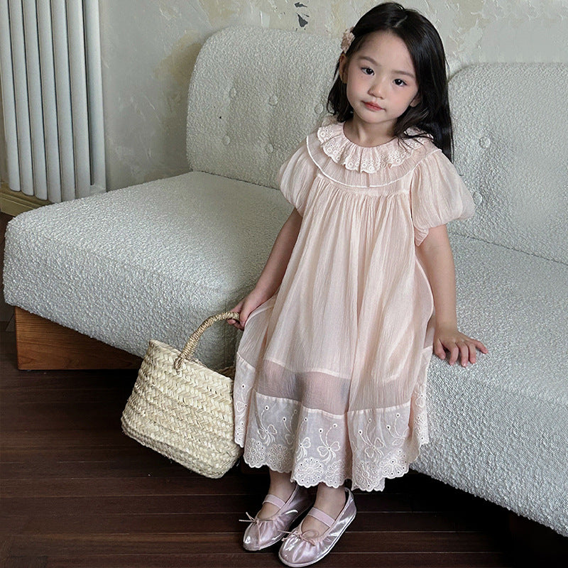 ヨーロピアンパフレースドレス(2color)