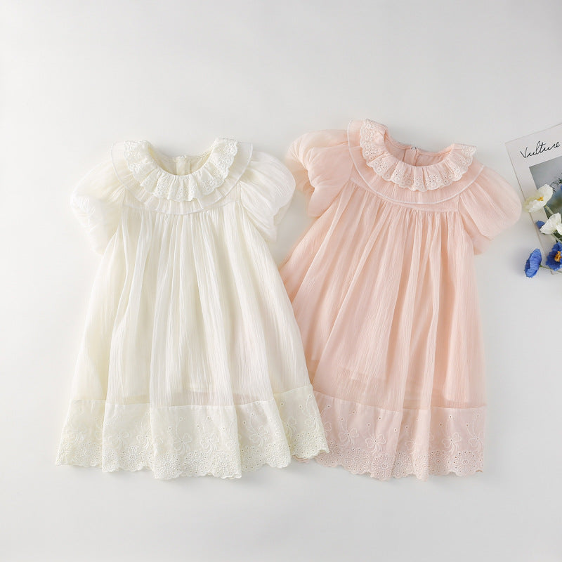 ヨーロピアンパフレースドレス(2color)