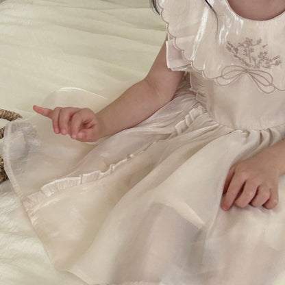 フリルシフォンノースリーブワンピース