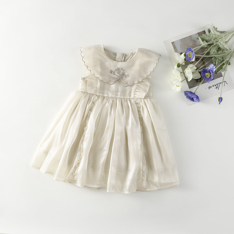 フリルシフォンノースリーブワンピース