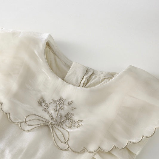 フリルシフォンノースリーブワンピース